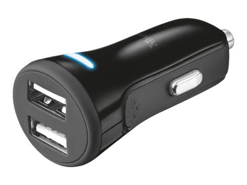 Trust - Adaptateur d alimentation pour voiture - 20 Watt - 4 A - 2 connecteurs de sortie (USB) - noir