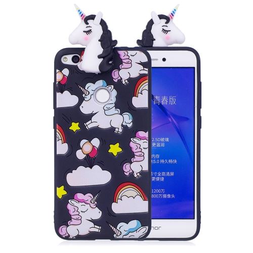 Huawei P8 Lite (2017) Coque Protection TPU Licorne 3D Noir ALS53904