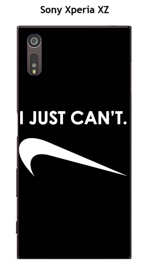 Coque TPU gel souple Sony Xperia XZ design Citation I just can't Texte blanc fond noir
