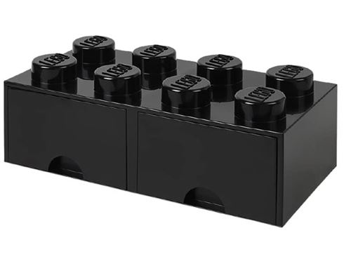 Lego Pierre De Rangement avec Tiroirs 8 Tenons 50 X 18 Cm Pp Noir