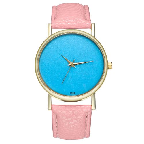 Véritable plaque bleue visage bleu visage rond en acier minimaliste montre pour femme montre pour homme tendance quartz horloge T227-Arose