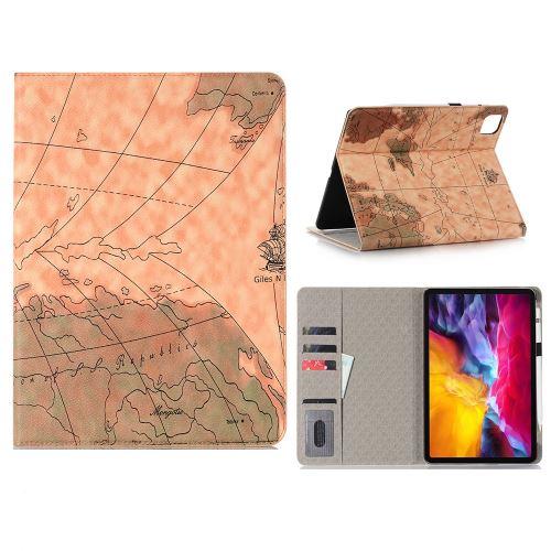 Etui en PU + TPU motif de carte veille automatique avec support et porte-cartes style A pour votre Apple iPad Pro 11 pouces (2020)/(2018)
