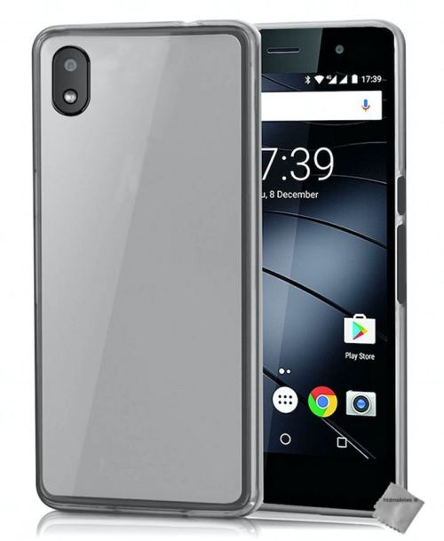 Housse etui coque pochette silicone gel fine pour Gigaset GS110 avec film ecran - BLANC TRANSPARENT