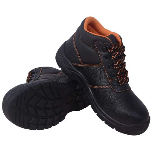 vidaXL Veiligheidsschoenen zwart maat 44 leer
