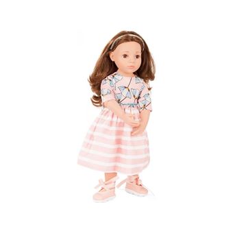 Vêtements Pour Poupées 35-43 Cm - Lot De 4 Robes Rayées Roses - Coton Doux - Bande Adhésive Au Dos - Cadeau Fille - 10