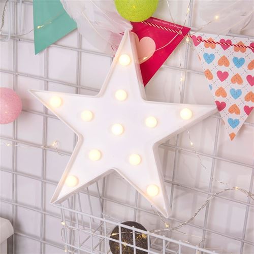 Lampe Décorative Maison Pentagramme Veilleuse LED Lumière Blanc Chaude Blanc - YONIS