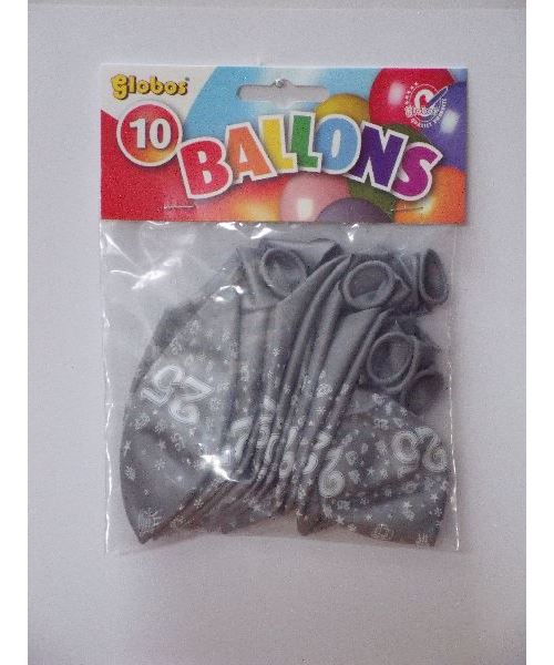 Ballons numéro 25 n ° 14 métalliques 5 emballages de 8 pièces