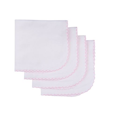 Lingettes lavables en coton biologique (lot de 4) Écru / Rose