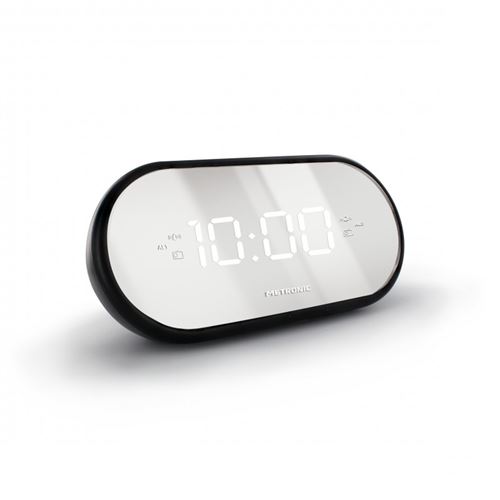 METRONIC Radio-réveil FM Miroir double alarme 477037