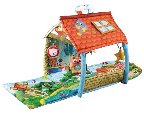 Lionelo cottage en tissu de jeu avec jouets 142 x 142 x 142 x 45 cm