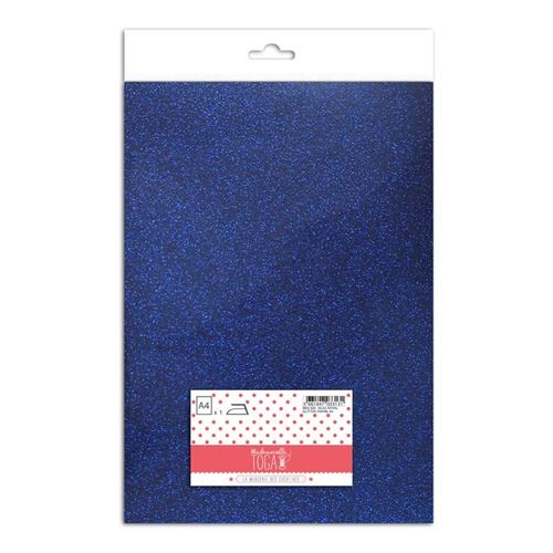 Flex thermocollant à paillettes - Bleu royal - 30 x 21 cm - Toga