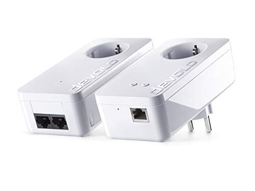 Devolo dLAN 550 + Adaptateur pour réseau CPL Powerline 500 Mbps, Port LAN, série, amplificateur de Signal WiFi, Range + Blanc