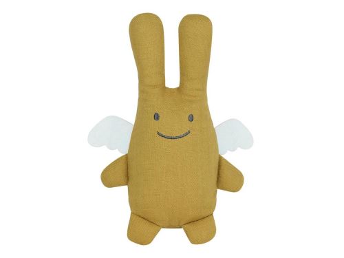Ange Lapin Doudou - Lin Moutarde 20Cm