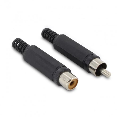 2 fiches RCA mâle / RCA femelle METRONIC 465065 noir