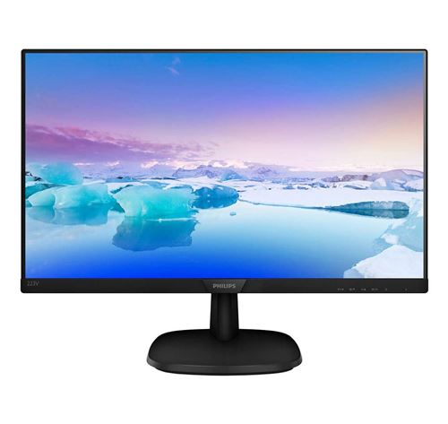 Philips V-line 223V7QDSB - LED-monitor - 22 (21.5 zichtbaar) - 1920 x 1080 Full HD (1080p) - IPS - 250 cd/m² - 1000:1 - 5 ms - HDMI, DVI-D, VGA - textuurzwart