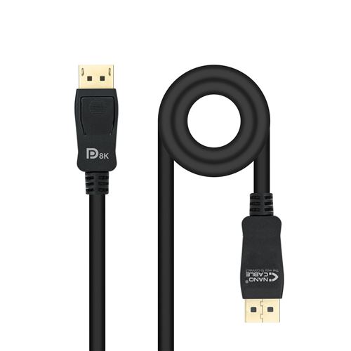 Non Communiqué Noir Nanocable Câble Displayport 1.4 1M M/M (Noir)