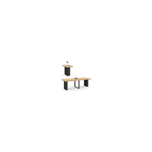Table console extensible bois et noir