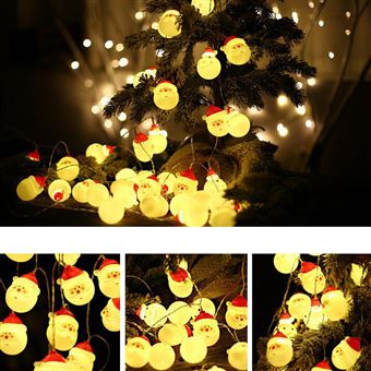 Lumières décoratives de Noël, boule de flocon de neige étoile, éclairage  unique, USB, alimenté par batterie