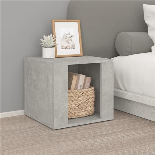 vidaXL Table de chevet Gris béton 41x40x36 cm Bois d'ingénierie