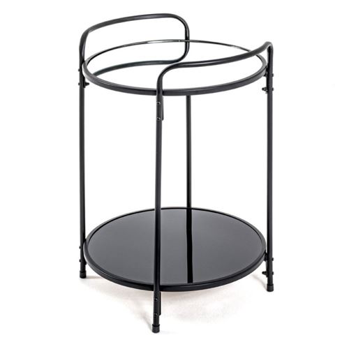 Table d'Appoint Design "Acier Laqué" 50cm Noir