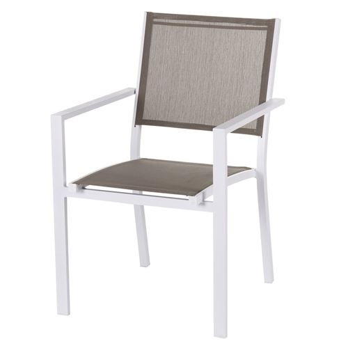 Chaise de jardin Thais 55,2 x 60,4 x 86 cm Taupe Aluminium Blanc