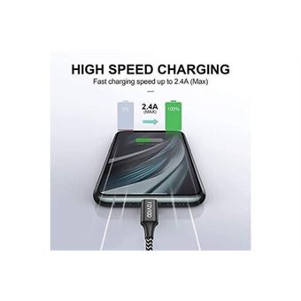Lot de 3 Câble de Chargeur iPhone 2M【MFI Certifié】 Fil Lightning Charge  Rapide pour iPhone