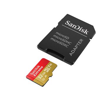 Lot de 3 Carte Mémoire Micro SDHC SanDisk Extreme 32 Go MicroSDHC  Adaptateur SD 100 Mo/s Classe 10 U3 V30 A1 - Carte mémoire micro SD - Achat  & prix