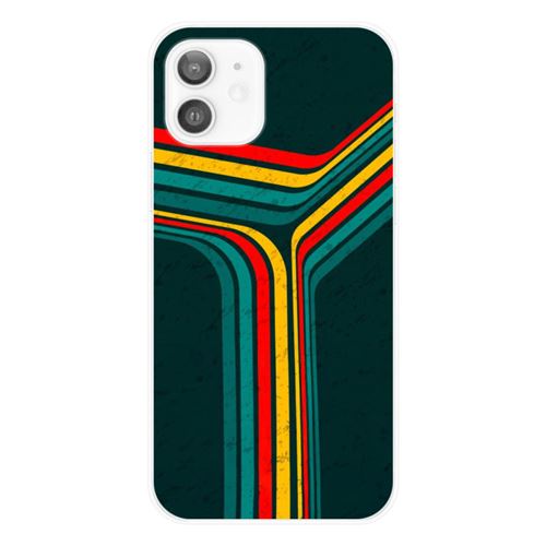 Coque en silicone imprimée compatible Apple iPhone 12 Retro lines