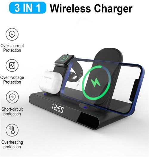 Chargeur Induction Stand pour iPhone et iWatch, Chargeur Support Charge Qi  Portable Chargeur Station, pour iphone 13/13 Pro/13 Pro Max/13 Mini, pour