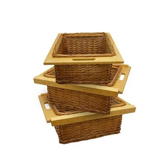 Lot de 3 Paniers Coulissants en Osier 500 mm - 1