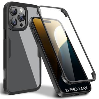Coque pour iPhone 16 Pro Max, Protection 360 Rigide Bordure Renforcée Intégrale Solide - Noir - BOOLING - 1
