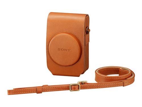 Sony LCS-RXG - Étui pour appareil photo - cuir - brun - pour Cyber-shot DSC-HX80, DSC-HX90, DSC-HX90V, DSC-RX100, DSC-WX500, DSC-WX700