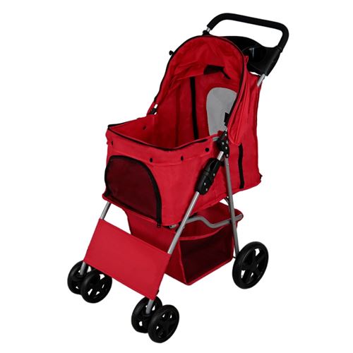 Monstershop Rouge Poussette Pliable Pour Chien Chat Animaux De Compagnie - Max 15Kg - Image 5