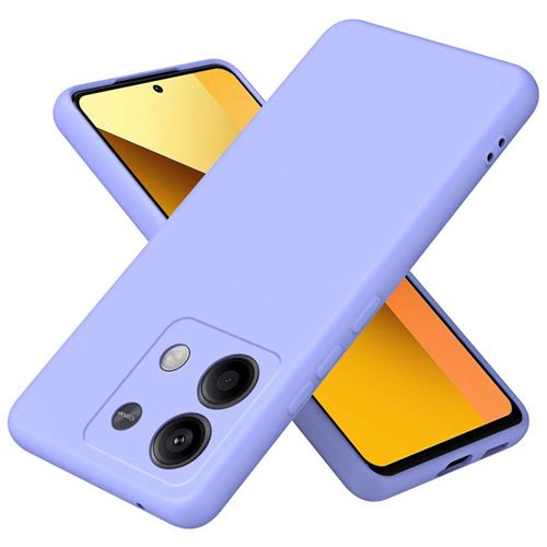 Coque pour Xiaomi Redmi Note 13 5G - housse etui silicone gel fine + verre trempe - MAUVE - htdmobiles