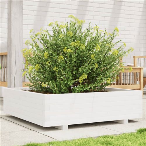 Vidaxl Blanc Jardinière Bois De Pin - Image 3