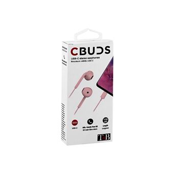 T'nB C-BUDS - Écouteurs avec micro - intra-auriculaire - filaire - USB-C -  rose - Ecouteurs - Achat & prix