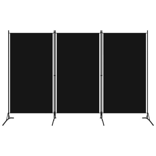 vidaXL Cloison de séparation 3 panneaux Noir 260x180 cm