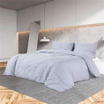 Ensemble de housse de couette Gris 200x200 cm Microfibre légère - 1
