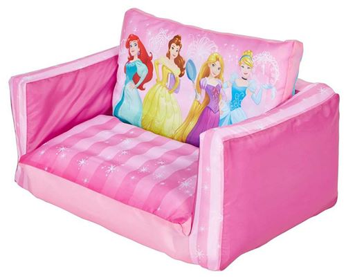 Canape enfant convertible gonflable motif Disney Princesses - Dim : H26 x L68 x P105 cm -PEGANE-