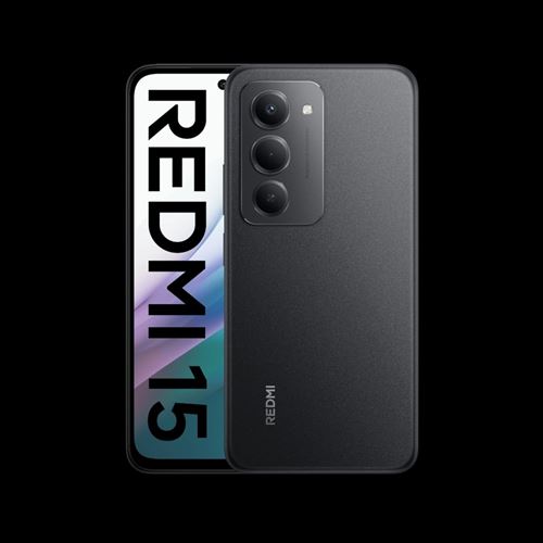 Xiaomi Redmi 15 - 4G smartphone - double SIM - RAM 8 Go / Mémoire interne 256 Go - microSD slot - 6.9"" - 2340 x 1080 pixels (144 Hz) - 2x caméras arrière 50 MP - front camera 8 MP - noir minuit État correct - N/A reconditionné disponible sur Fnac