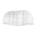Serre tunnel 12 m² - 4 x 3 x 2 m - 2 portes - acier galvanisé PE haute densité transparent