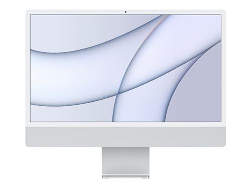 Apple iMac 24"""" 512 Go SSD 8 Go RAM Puce M1 CPU 8 cœurs GPU 8 cœurs Argent Mi 2021 - iMac. 