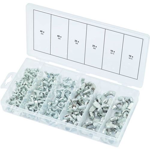 Non Communiqué Ks Tools Assortiment D'écrous À Oreilles 150 Pcs M4-M10