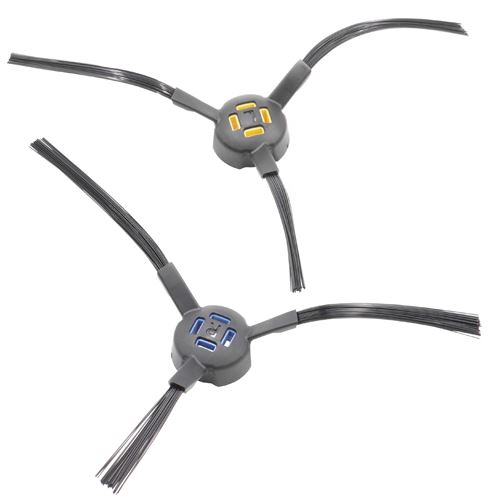 vhbw 2x brosse latérale compatible avec Zaco V80, V85 robot aspirateur - lot de brosses, gauche/droite, noir / bleu / jaune