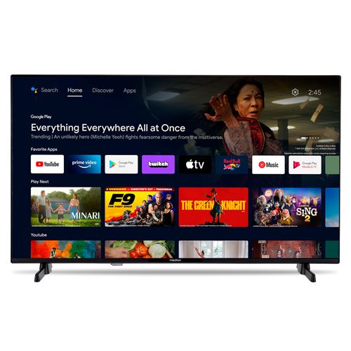 TV LED 32“ (80 cm) – MEDION MD832100 – Full HD 1980x1080 – HDR – Android Smart TV – 2xHDMI 1xUSB – WiFi