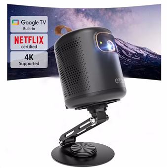 Projecteur ETOE Dolphin 1080P avec système Google TV décodage vidéo 4K UHD Netflix YouTube Prime Video mise au point automatique et correction trapézoïdale - 1