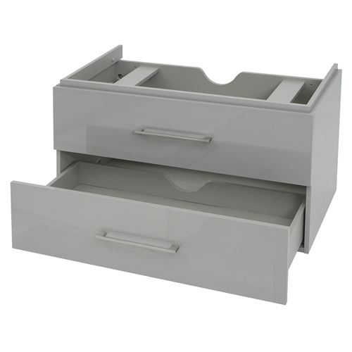 Premium Meuble sous-lavabo MENDLER HWC-D16 brillant 90cm gris