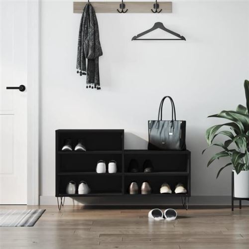 Vidaxl Noir Armoire À Chaussures - Image 2