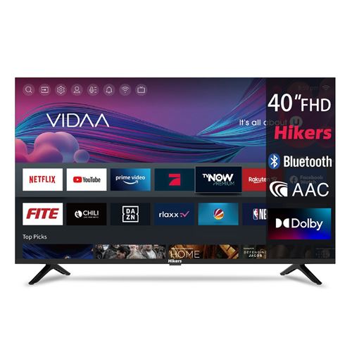 Hikers 40Z1 Téléviseur Smart TV Écran 40 pouces Résolution FHD 1920*1080 Soutien Android Qualité Sonore Dolby Atmos Noir