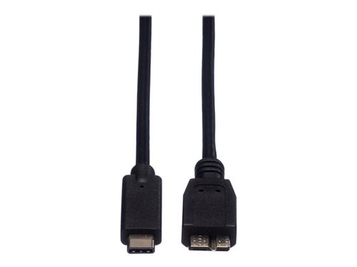 Roline - Câble USB - USB-C (M) pour Micro-USB Type B (M) - USB 3.1 - 50 cm - noir